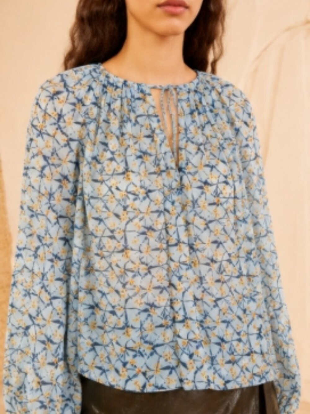 NWOT ULLA JOHNSON Safa Silk Blouse in Idalia M $450